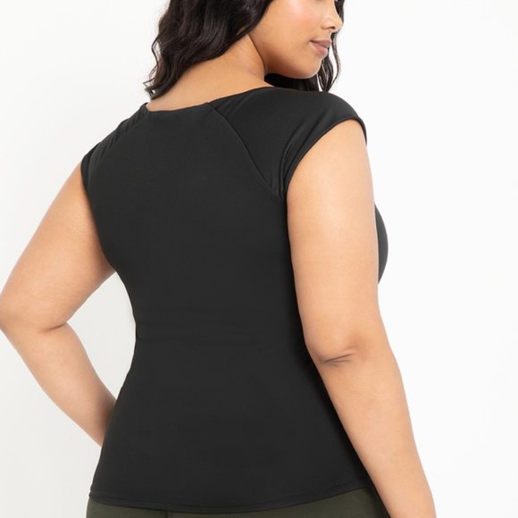 Square neck Tee by Eloquii, Black. 20, 24, 26, 28 - Picture 2 of 3